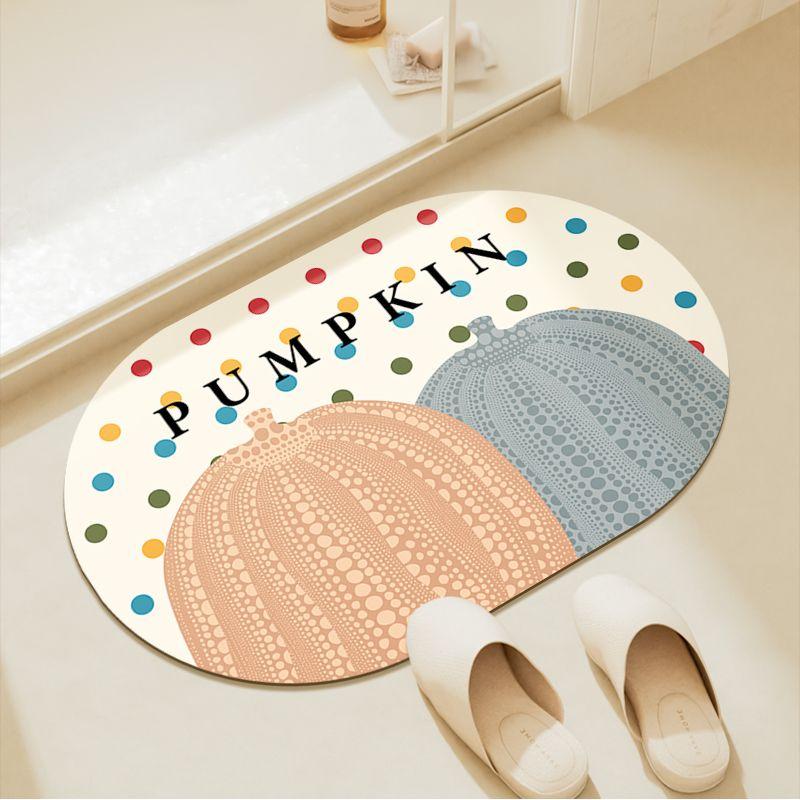 

Милый тыквенный туалетный коврик для пола ванной комнаты мягкий диатомовый ил нескользящий впитывающий туалетный коврик для пола впитывающий туалетная ванная комната ванная комната 40X60cm 15.7X23.6in