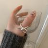 Bowknot Korean Contemporary Ring For Women Adjustable Copper Fashion Jewelry Statement