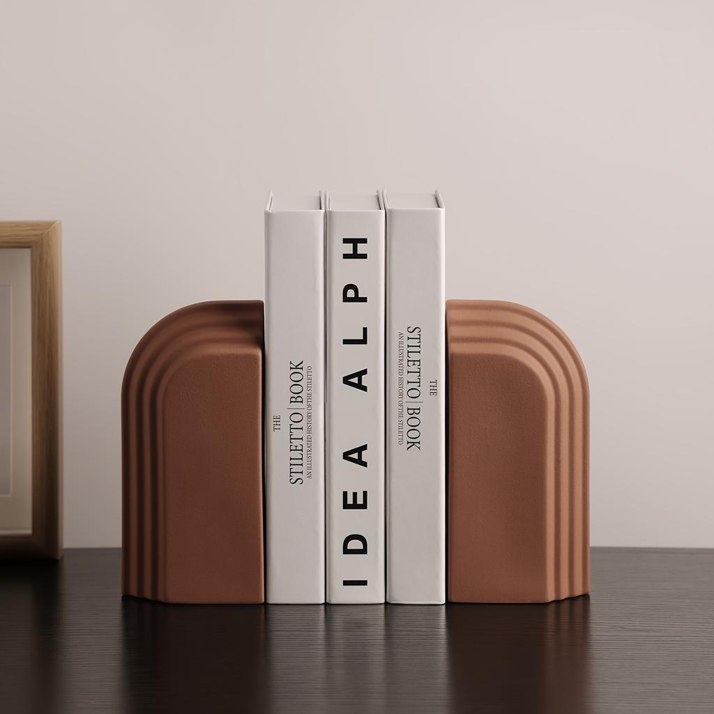 Ceramic Arch Ornaments Design Bookends Minimalist Geometry Bookshelf Ornament Desktop Decorative Handmade Handicraft Shelf Decor
