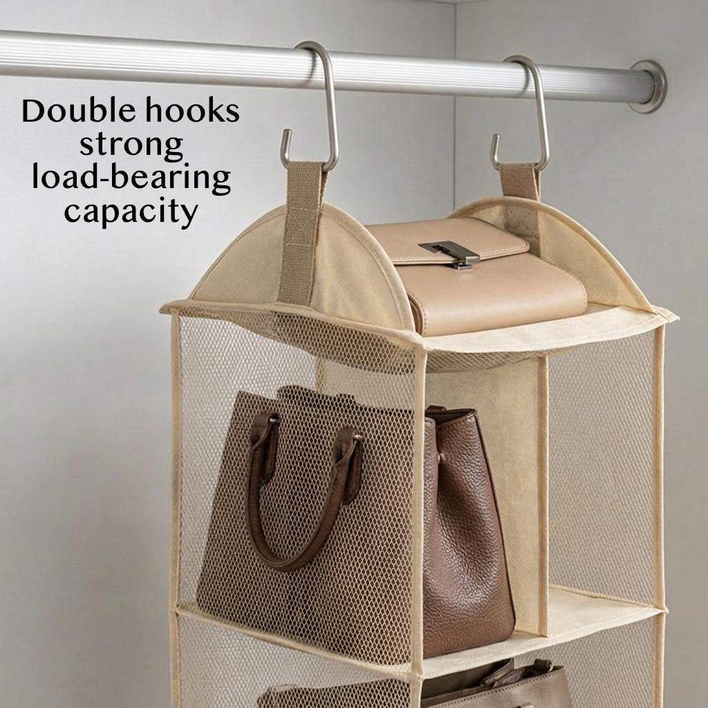 handbag Organizer Closet Storage for Handbags Purse Organizer Wardrobe Hanging Bag Holder Dustproof Multi Layer Storage Rack
