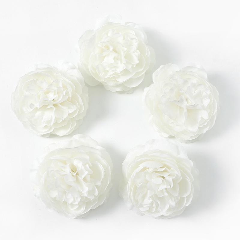 5/10Pcs 7.5cm Silk Peony Artificial Flowers Heads for Home Party Wedding Decor Accessories Garden Crafts Manual Christmas Wreath