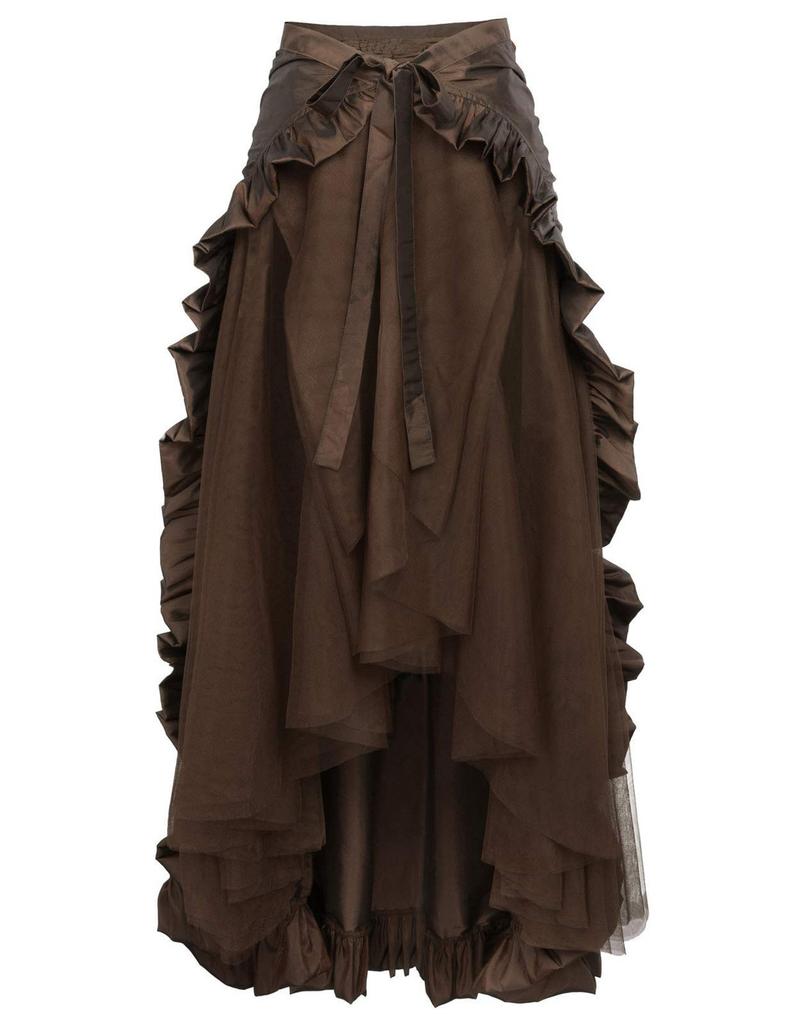 Gothic Vintage Midi Skirt With Elastic Waist For Women Spring 2024 Casual Wear