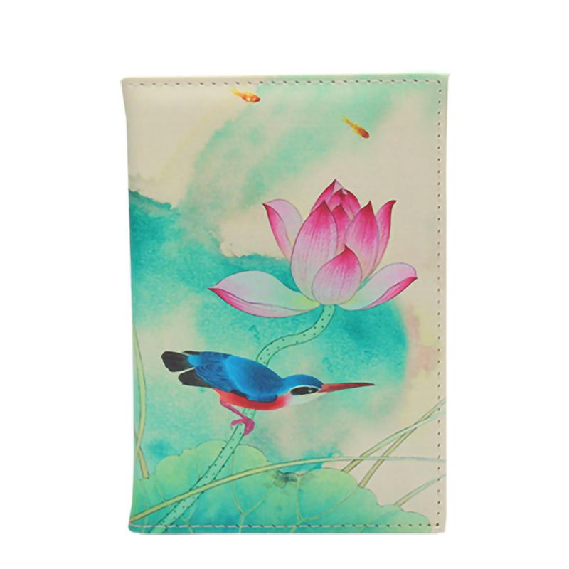 New Exquisite Mural Passport Cover Travel Accessories Cartoon PU Passport Holder Women Ticket ID Credit Card Holder Case