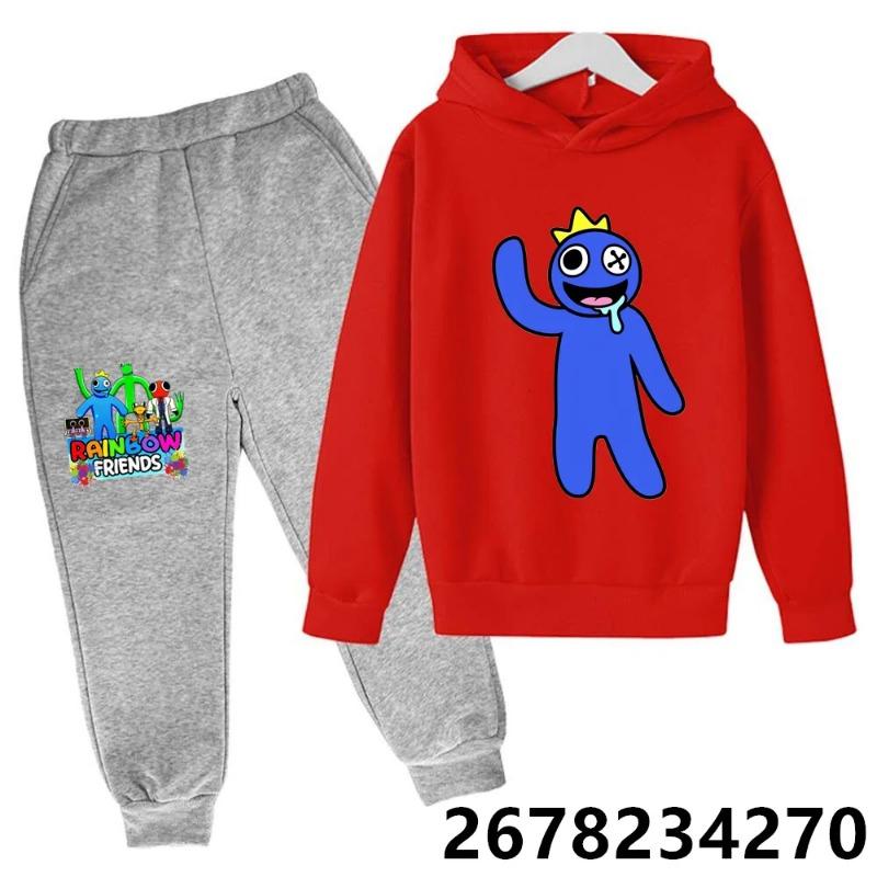 Kids Pullover Hoodie Sets Sweatshirt Boys Girls Anime Tops Kawaii Outwear Sudadera Children Clothes Game Rainbow Friends Hoodies