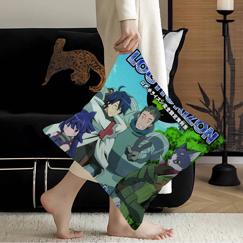 Anime Log Horizon Pillow Covers Cartoon Sofa Decorative Home Doublesided Printing Short Plush Cute Cushion Cover