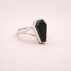 Black Onyx Coffin Ring Sterling Silver 925, Gothic Statement Ring, Handmade Onyx Gemstone Ring, Boho Minimalist Jewelry