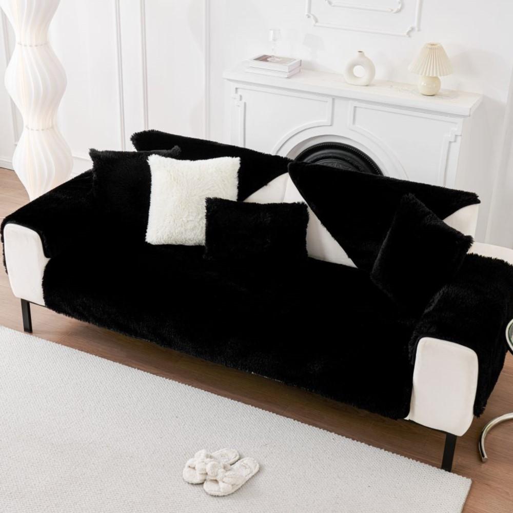 Solid Color Sofa Covers for Living Room Anti-Slip Dustproof Sofa Covers Universal Washable Sofas Plush Sofa Cushion Mat