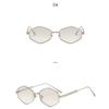 Women's sunglasses - unisex fashion polygonal metal sunglasses
