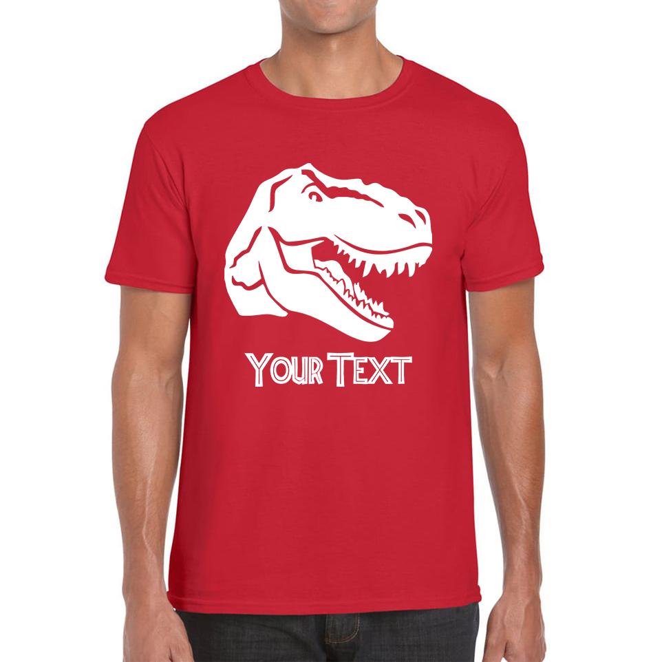 

Personalised Dinosaur T-Rex Roaring Face Your Text Tyrannosaurus Rex Dino Mens Tee Top M