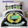 Hammarby IF Poster Bedding Quilt Set Quilt Cover Pillowcase Home Decoration Birthday Gift (1 * Duvet Cover + 2 * Pillowcase, Without Core)