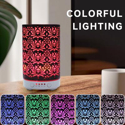 100ml Timing Function Aroma Diffuser Desktop Ultrasonic Air Humidifier Lotus Humidifier Noise-free Room Fragrance Diffuser