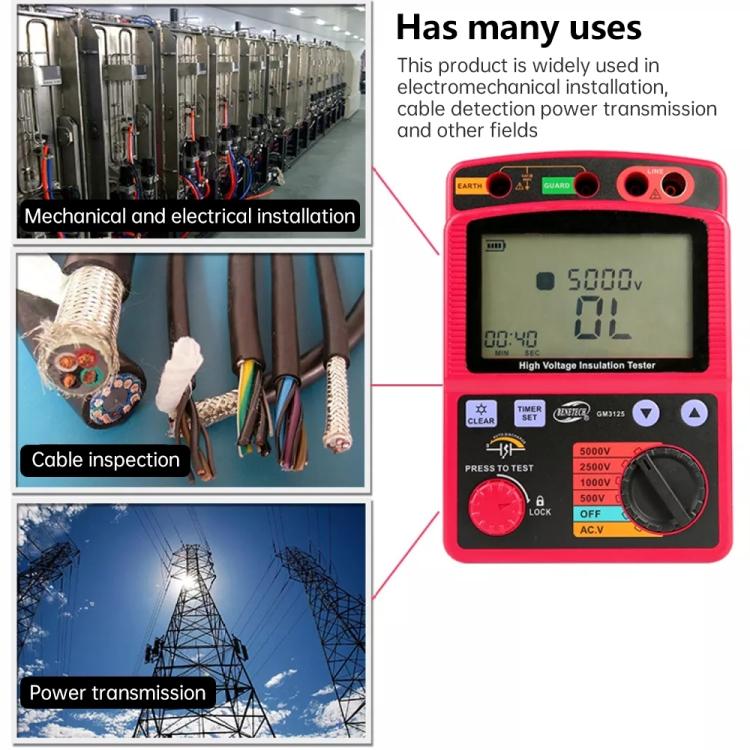 BENETECH GM3125 High Voltage Insulation Tester Resistance Tester