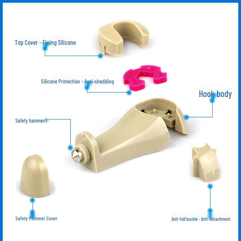Hidden Multifunctional Car Seat Hook with Safety Hammer