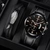 Hot-Selling Men's Business Quartz Wristwatch Roman Numerals Calendar Cross-Border Bestseller Cross Watch Set