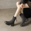 2024  Women's Slimming Thick Bottom Boots Autumn Style Petite Height Increasing Versatile Sponge Cake Tube Slimming