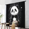 2 Pcs Cute panda print curtains,suitable for bedroom,living room kitchen decoration,home decoration,window decoration