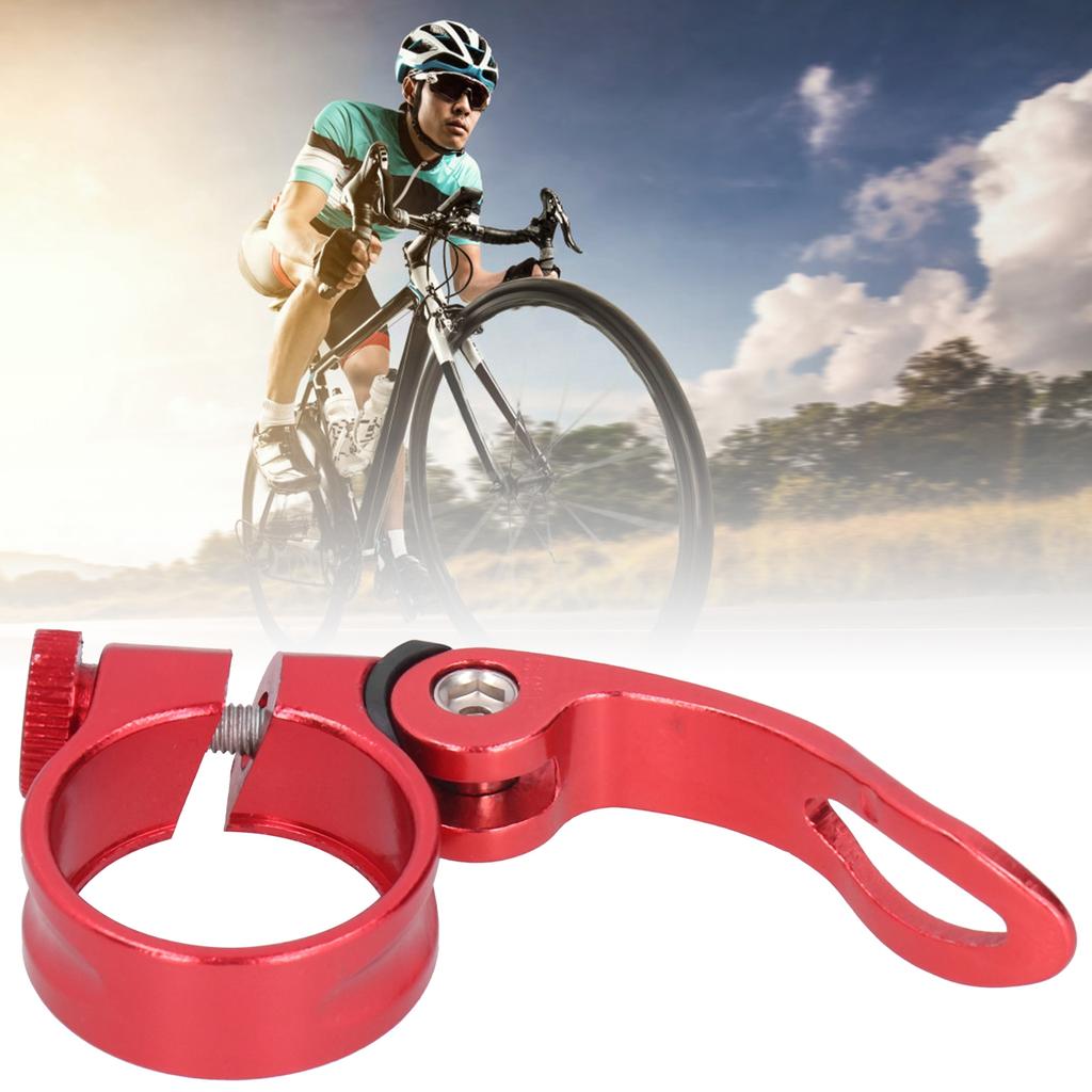 2er Set 31,8MM Fahrradsattelklemme Schnellspanner für 27,2MM FahrradsattelstützeRot