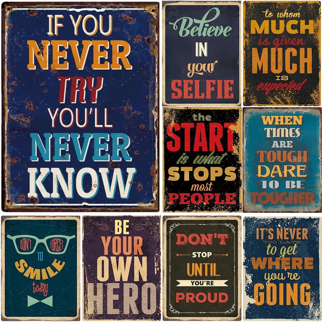 Dream Big Quotes Plaque Metal Tin Signs Wall Decoration Vintage Art Posters Iron Painting for Man Cave Home Cafe Garden Club Bar