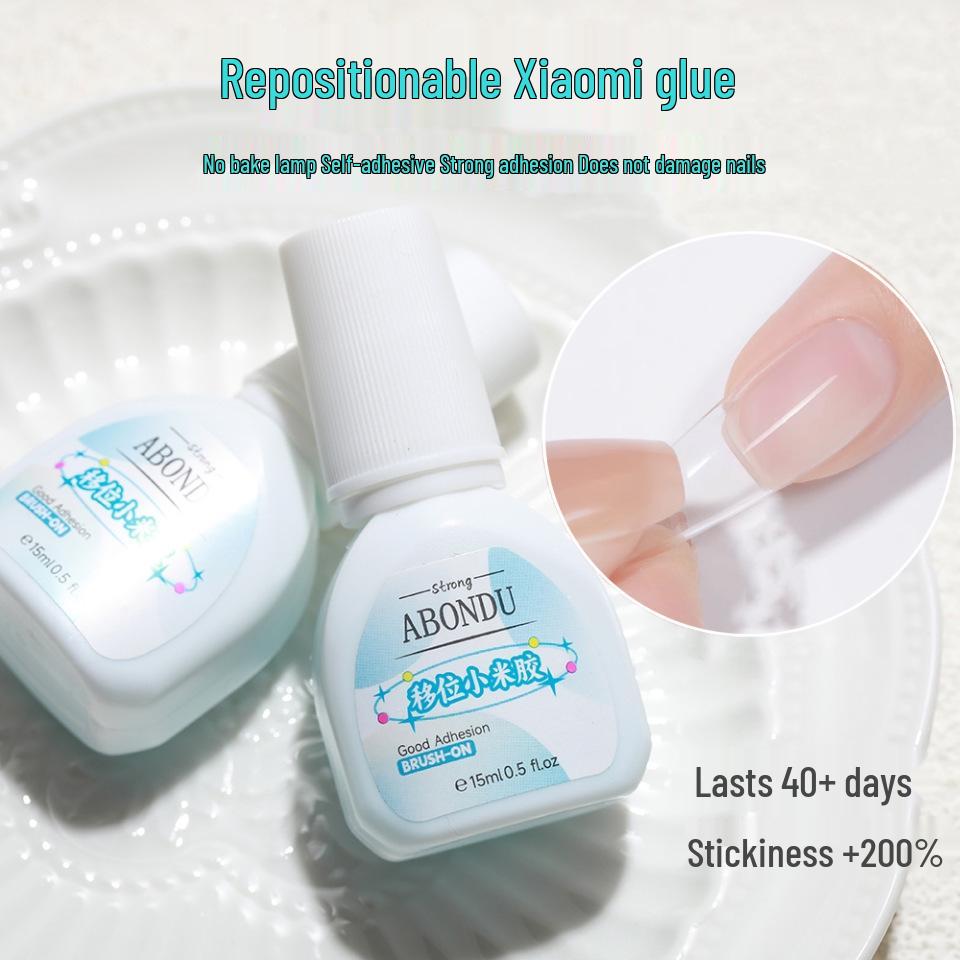 

ABONDU 15ml No-Wipe Brush-On Wearable Removable Blue Nail Glue