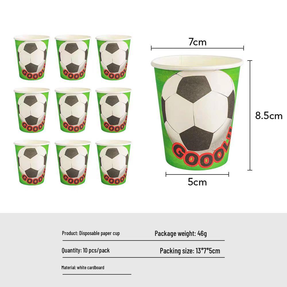 Football Birthday Party Decor Set: Plates, Cups, Tablecloth, Cutlery, Backdrop, Banner & Balloons.