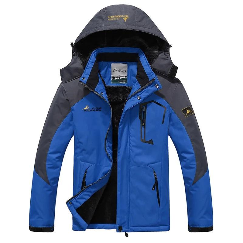 Thickened Fleece Windproof Outdoor Climbing Jacket for Couples Breathable Warm Cotton Coat Large Size Outdoor Clothing