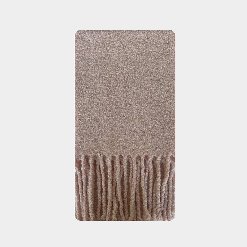 Selected Wool Circle Solid Color Tassel Scarf Women's Winter Atmosphere Soft Scarf