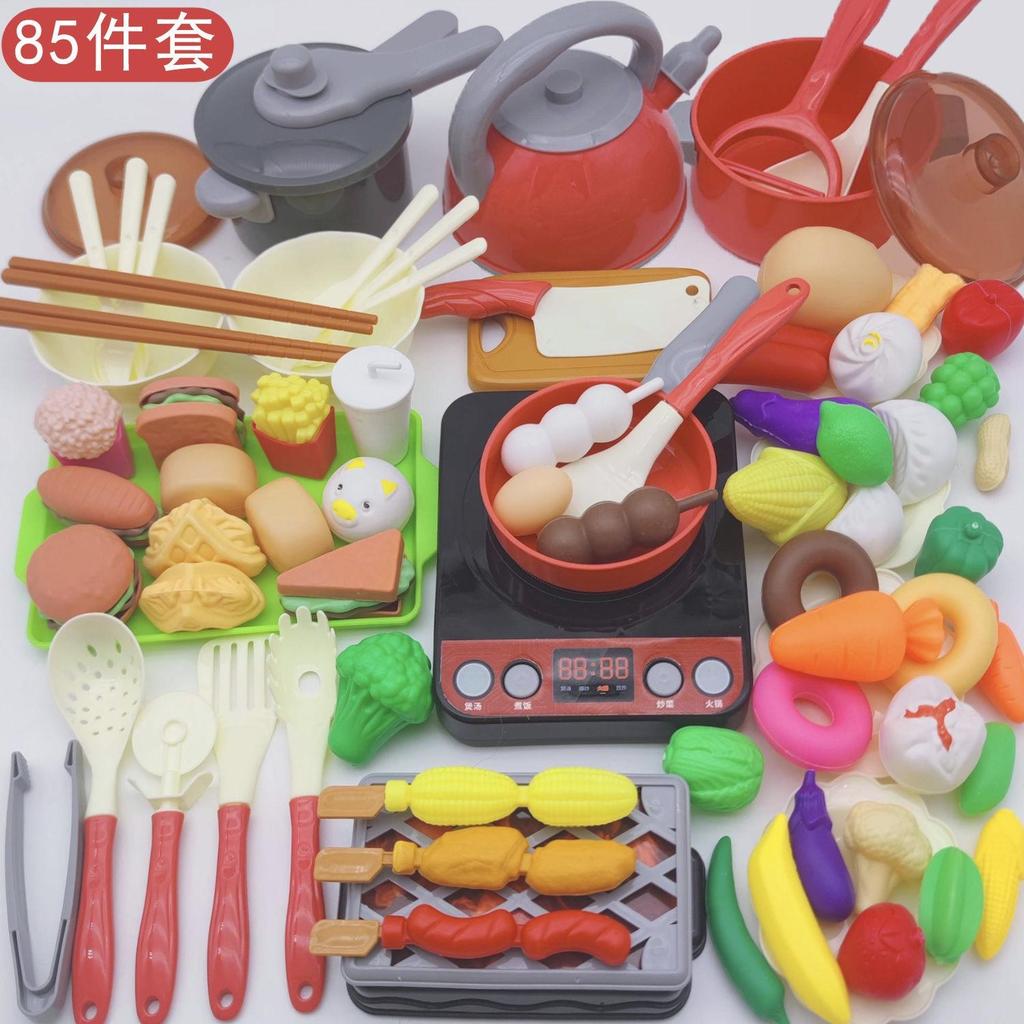 Sada hracích potravin na krájení pro batolata, Hračky na vaření pro kluky a holky, Dětská sada simulovaných kuchyňských potřeb