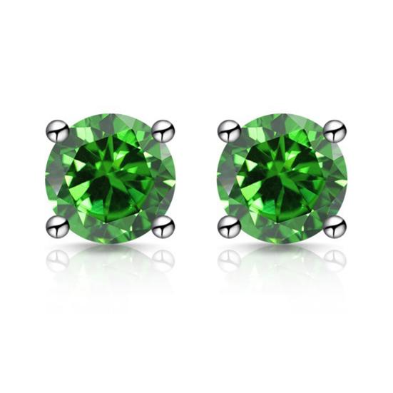 Zirconia Stud Earrings One Carat Main Stone Earrings Hypoallergenic Flat Back Earrings Comfortable Shiny Daily Wear Jewelry for Women Men