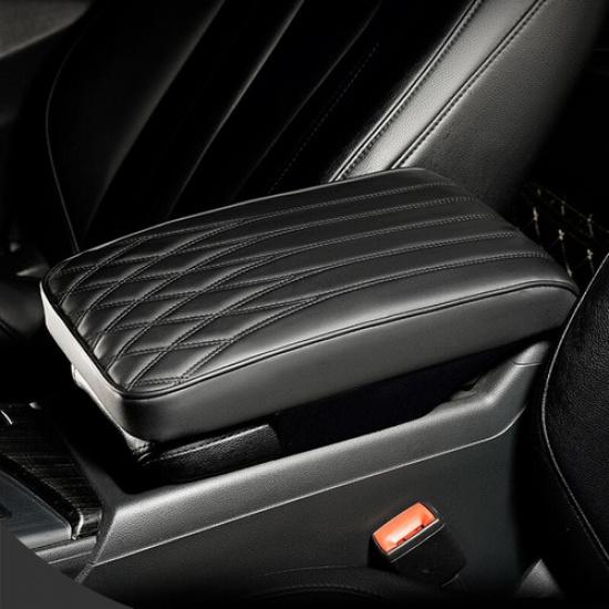 Durable Comfy Car Armrest Pad Center Console Box Cover Protector Leather/Sponge