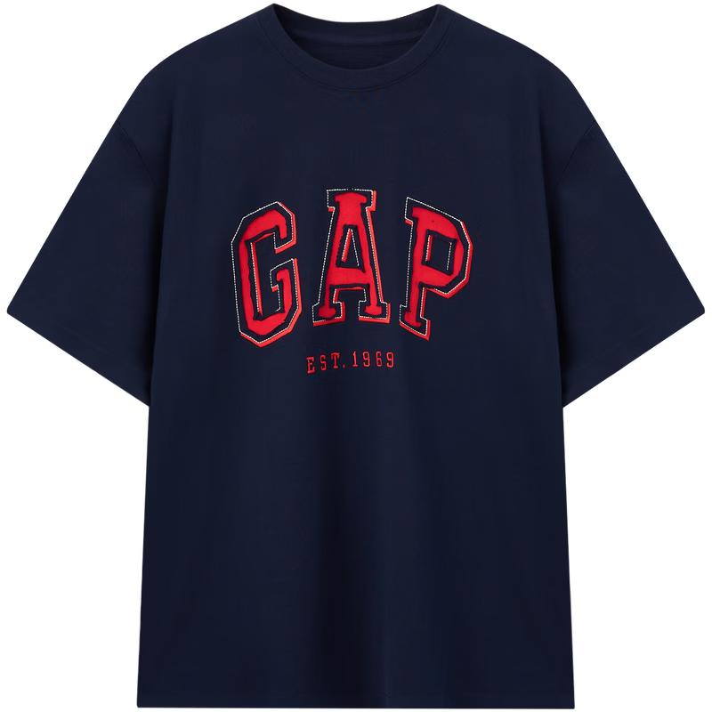 Унисекс классическая хлопковая футболка с коротким рукавом и логотипом GAP S 3280₽