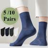 Men's Mid-tube Mesh Socks Ultra-thin Deodorant Sweat-absorbent Breathable Socks Business Casual Men's Long Socks Trendy