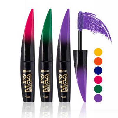 Farebná maskara Vodotesná rýchloschnúca riasenka Curling Predlžujúci Makeup Očné riasy Modrá Zelená Červená Fialová Ružová Ink Mascara