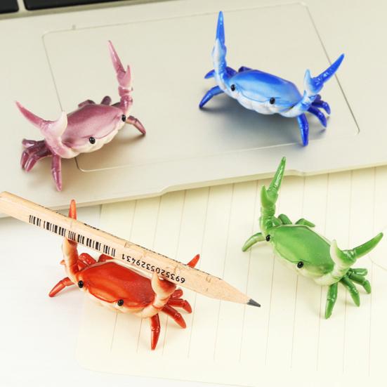 Weightlifting Crab Pen Holder Creative Desktop Organizer Decorative Desk Accessory for School Office Home Desk
