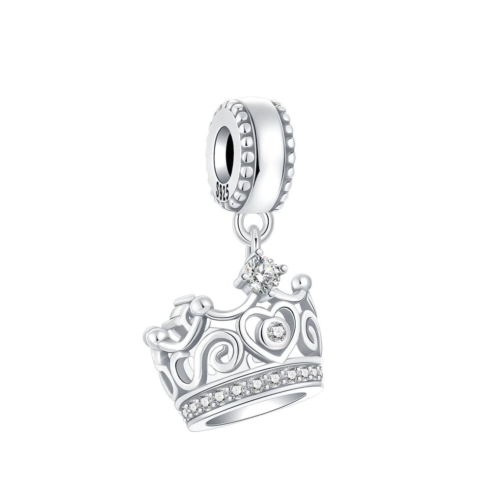 New 925 Silver Mother's Day Themed Love Family Crown Pendant Beads fit Original Bracelets Necklaces DIY Jewelry Gifts