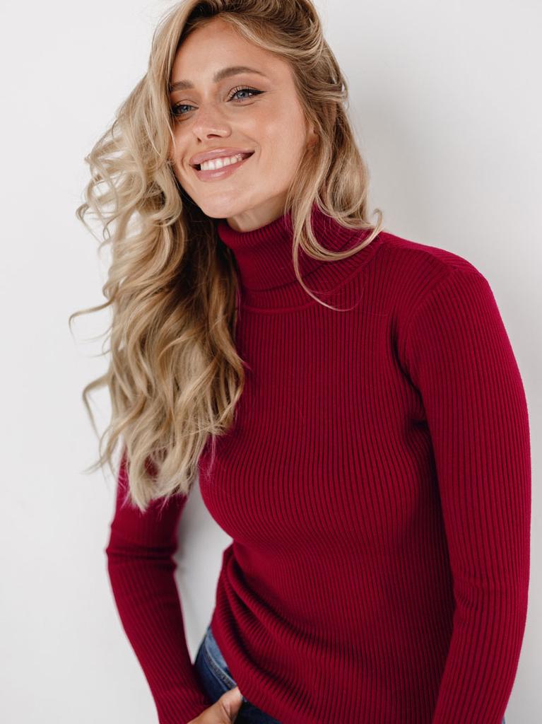 Women's High-Neck Knitted Pullover / Base Layer