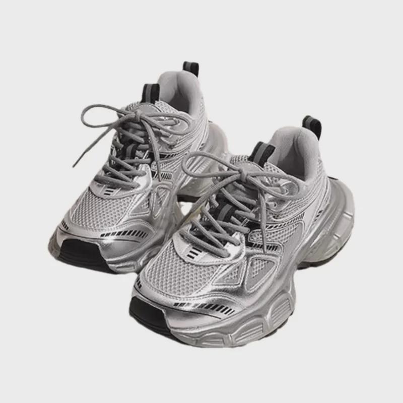 "2025 Spring Girls' and Boys' Mesh Sports Shoes: Trendy Dad-Inspired Design for Kids"