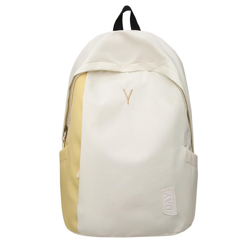 

Simple large-capacity high-value college student schoolbag female high school student computer backpack niche style male backpack белый