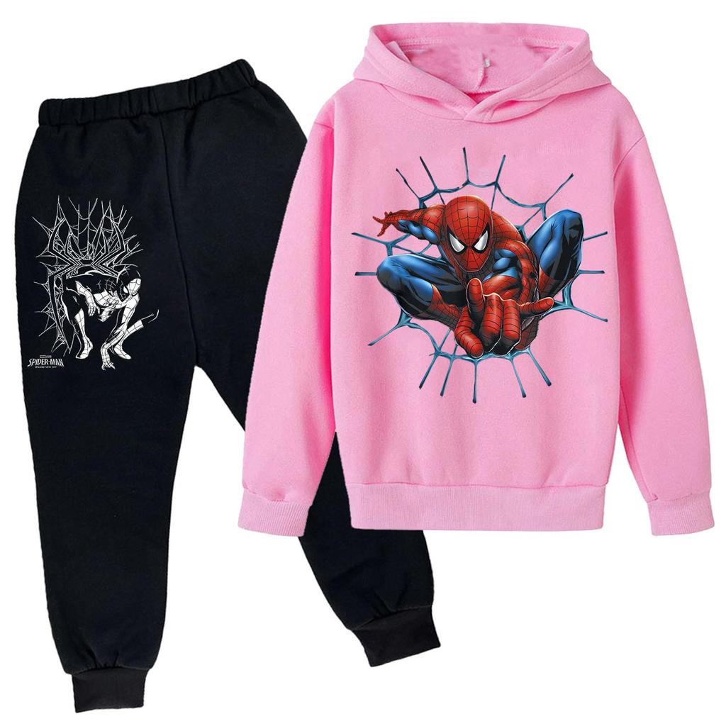 Kids Trendy Printed Pullover Hoodie and Sweatpants Set - Loose Fit Long Sleeve Casual 2 Piece Outfit