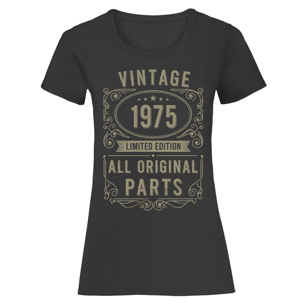 Vintage 1975 Limited Edition All Original Parts 50th Birthday Mens 100% Cotton T-shirt Mens Tees Top