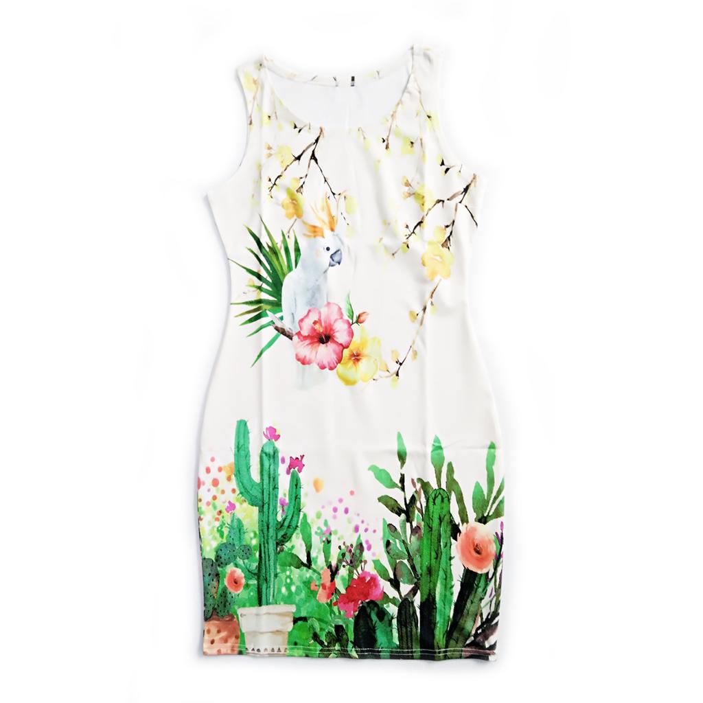 Source Summer Women's Printed Dress Sleeveless Dress Tide