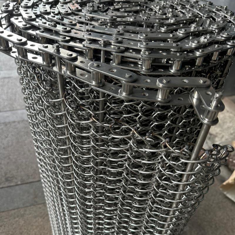 201 Stainless Steel High-Temperature Resistant Double Spiral Mesh Belt Conveyor