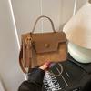 Early Spring New Leopard Print Bag Women's Highend Handbag Small Square Korean Versi Frosted Suede Shoulder Crossbody Bag