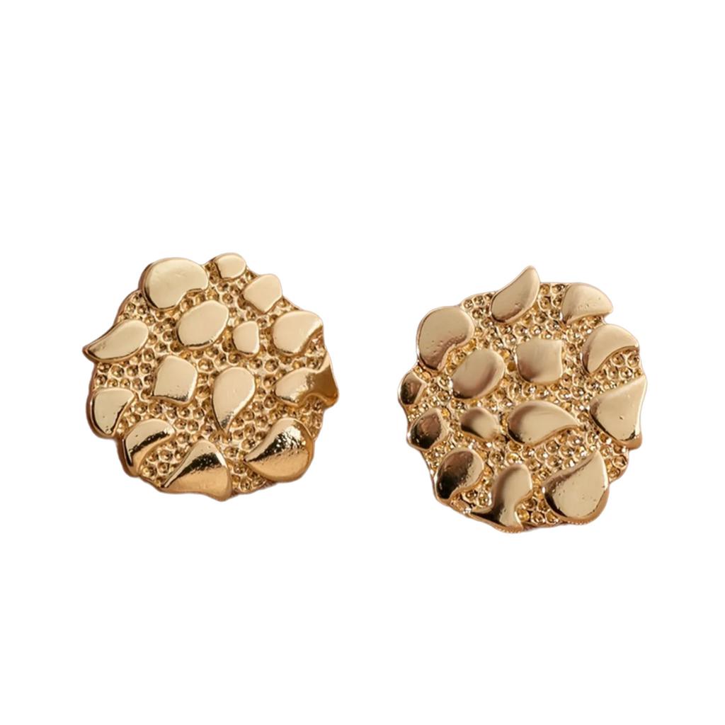 Vintage Gold Geometric Earrings Women Irregular Earrings Alloy Texture Perfect for Daily Wear and Special Occasions