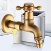 Long Garden Use Bibcock Faucet Tap Crane Antique Brass Finish Bathroom Wall Mount Washing Machine Water Faucet Tap