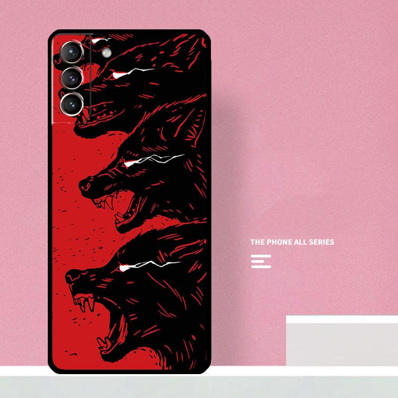 Wolf Art Black Phone Case For Samsung Galaxy S25 S26 Ultra S20 S21 S22 S23 S24 Plus S10 S25 FE Cover Coque