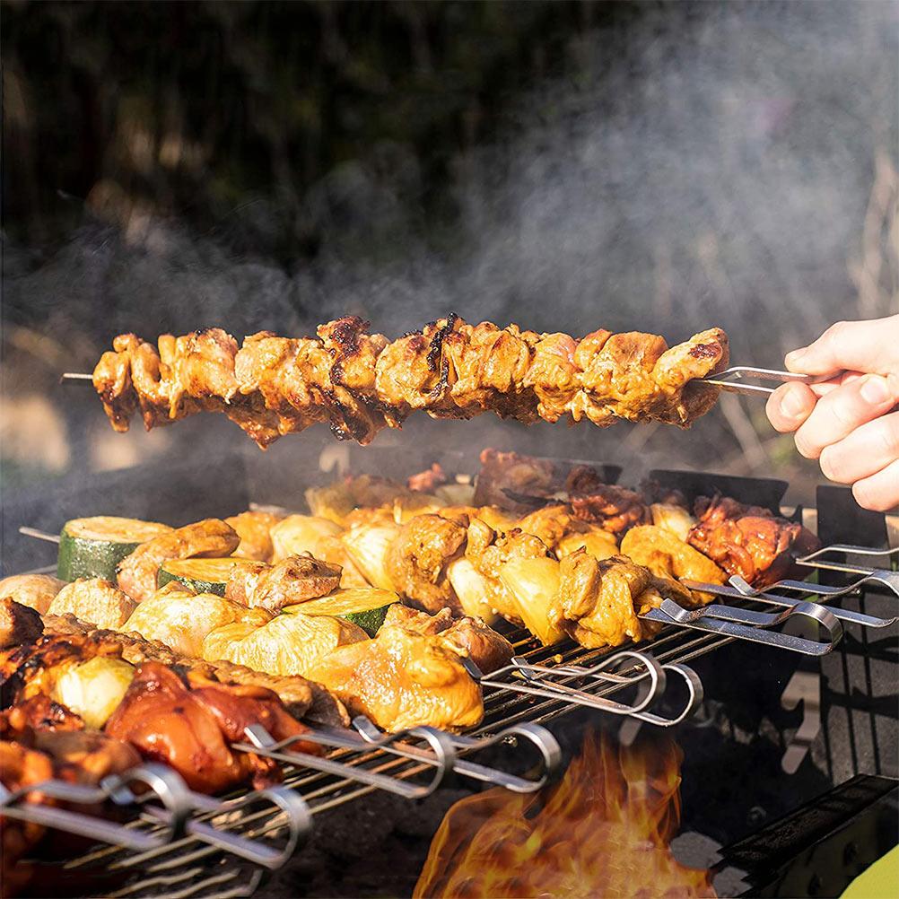 Pen Clip-shaped Baking Stick Barbecue Skewers for Grilling Stainless Steel Picnic BBQ Tools