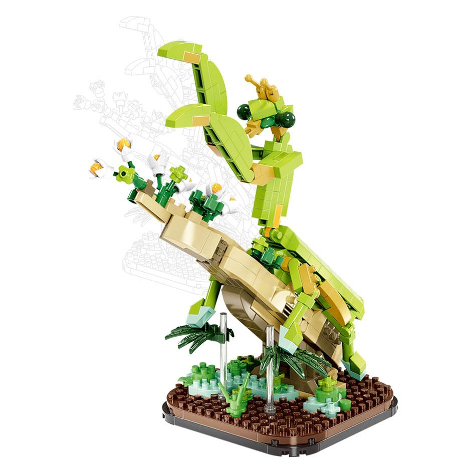 Micro Building Blocks Insect Butterfly Mantis Beetle Unicorn Fairy Model Collection Creative Assembly Toys Student Festival Gift