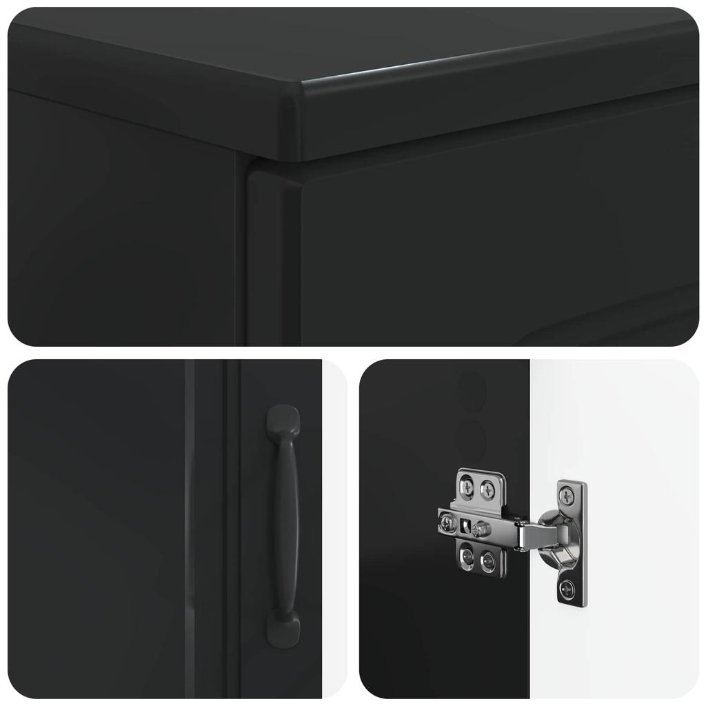 2 Piece Bathroom Cabinet Set UTRECHT Black Engineered Wood