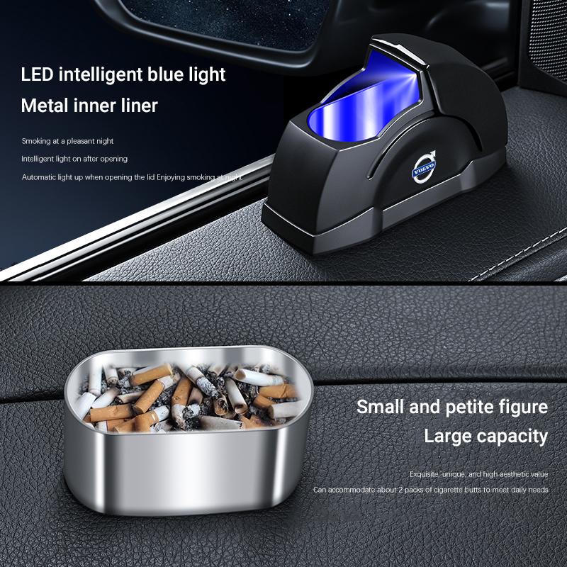 Car Ashtray Cigarette Butt Garbage Box For Volvo Xc60 Xc90 V40 V60 S60 V50 V90 S80 C40 XC40 V70 XC70 C30 EX90 C70 Rdesign