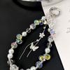 Hand-beaded Phone Hand Rope Butterfly Crystal Bag Pendant New Car Keychain  Ornament